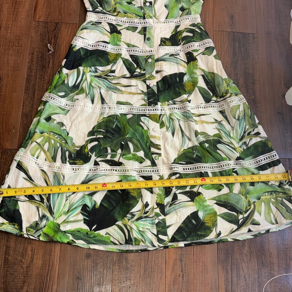 Gianni Bini Green Leaf Print Dress - Picture 12 of 12